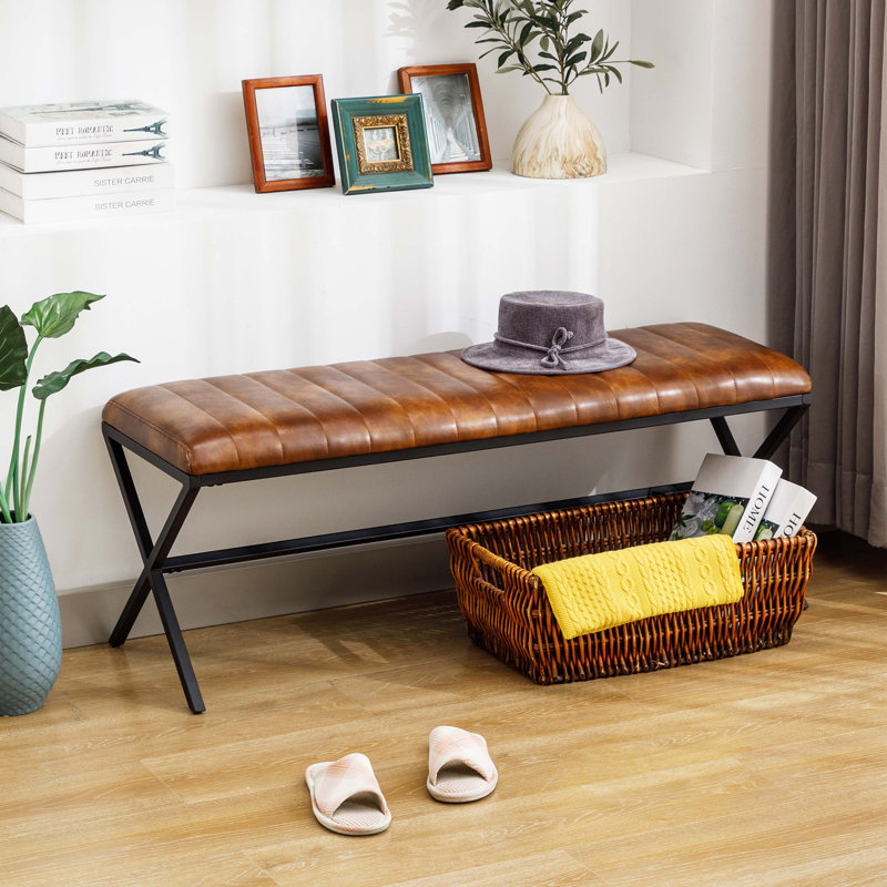 Vegan leather bench discount